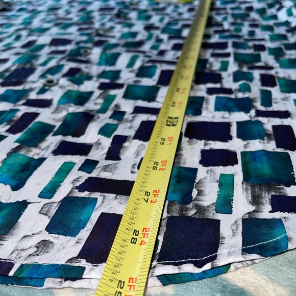 Robert Graham Geometric Blue and Green Shirt - Picture 5 of 8